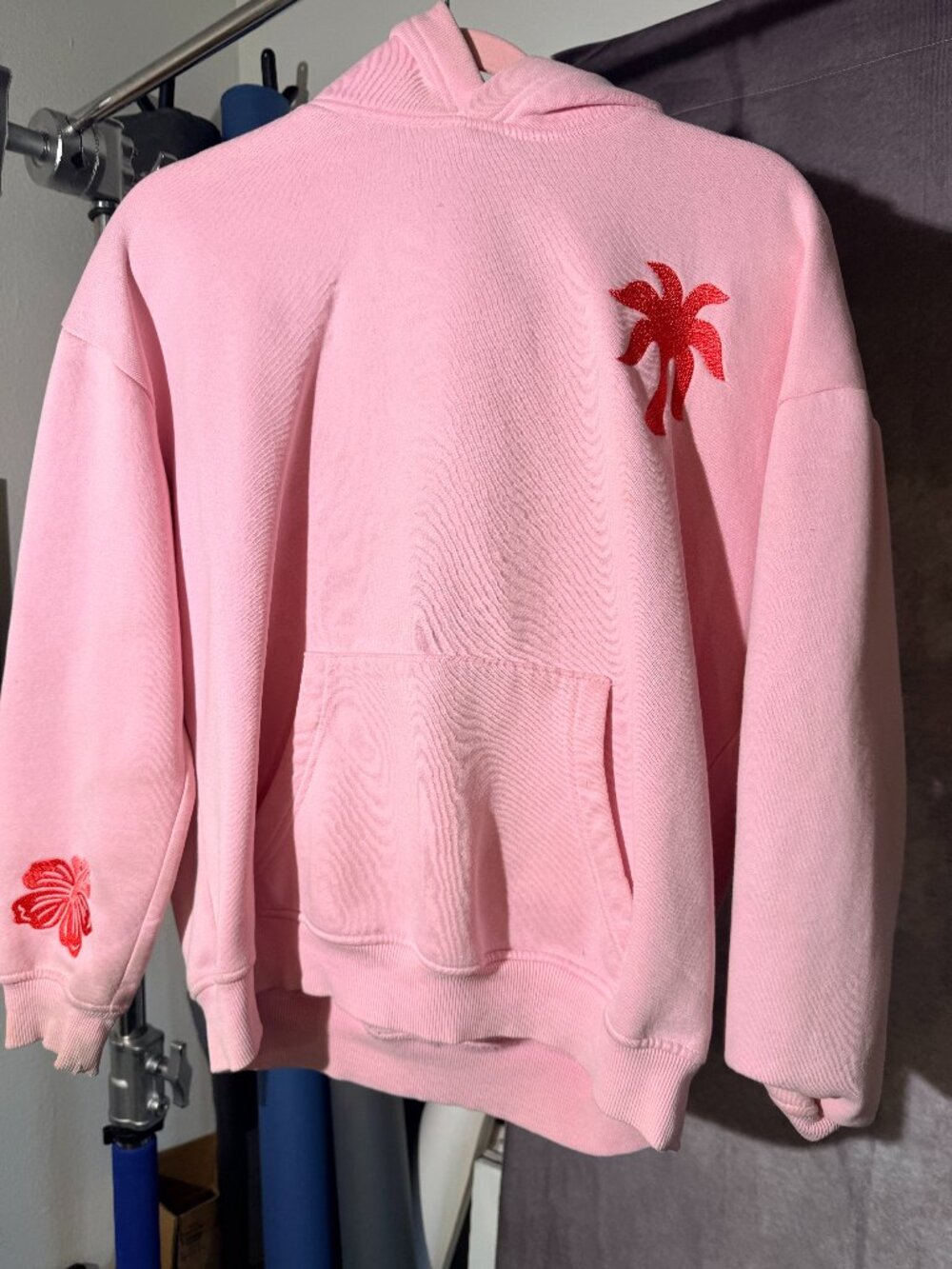 Pink Palm Puff Hoodie